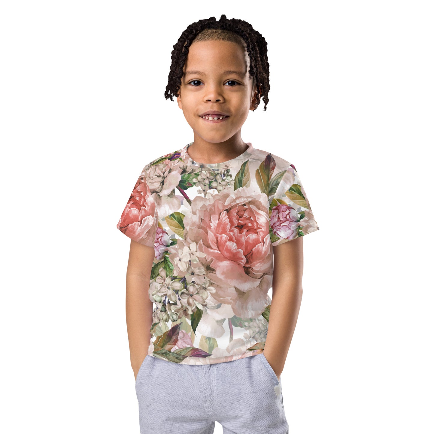 Kids Floral TShirt Floral Oversized All-Over Print Unisex Toddlers T-Shirt