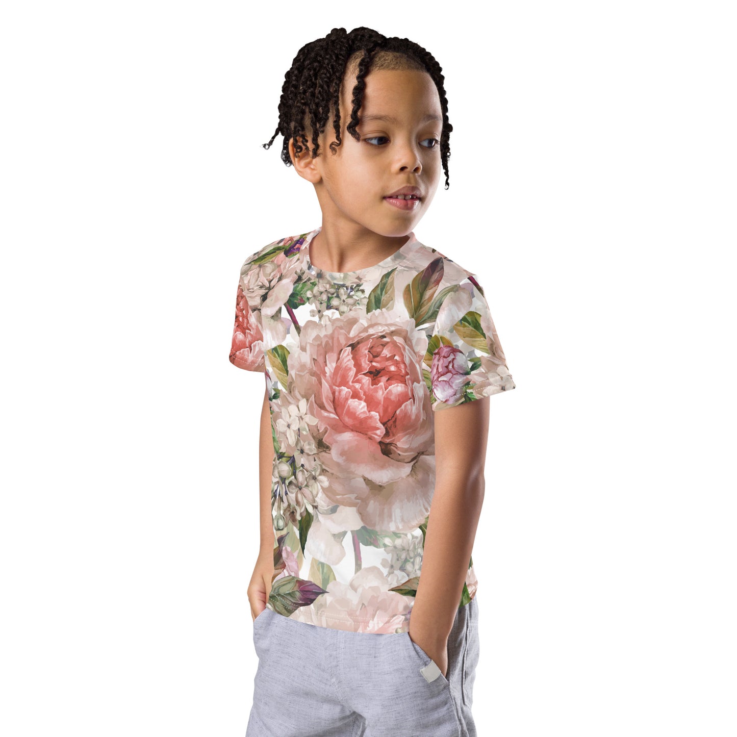 Kids Floral TShirt Floral Oversized All-Over Print Unisex Toddlers T-Shirt