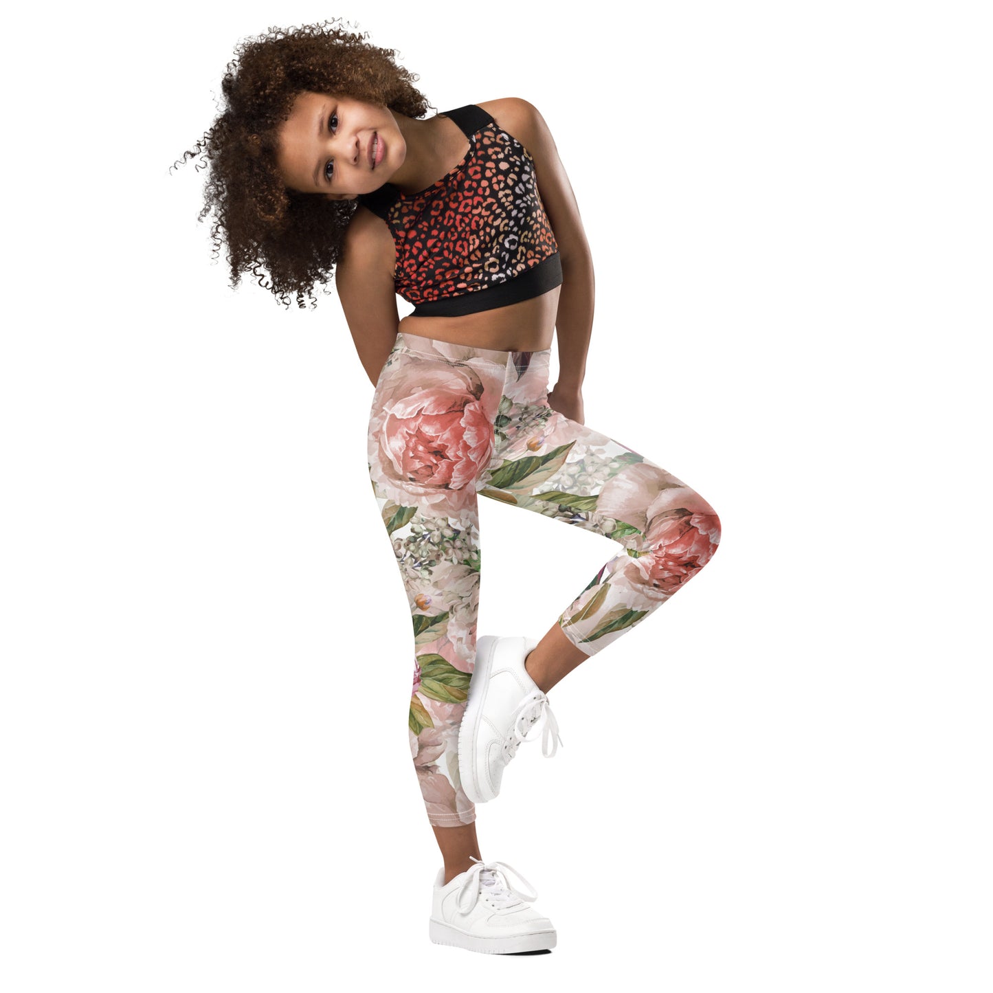 Oversized Floral All-Over Print Kid's Leggings