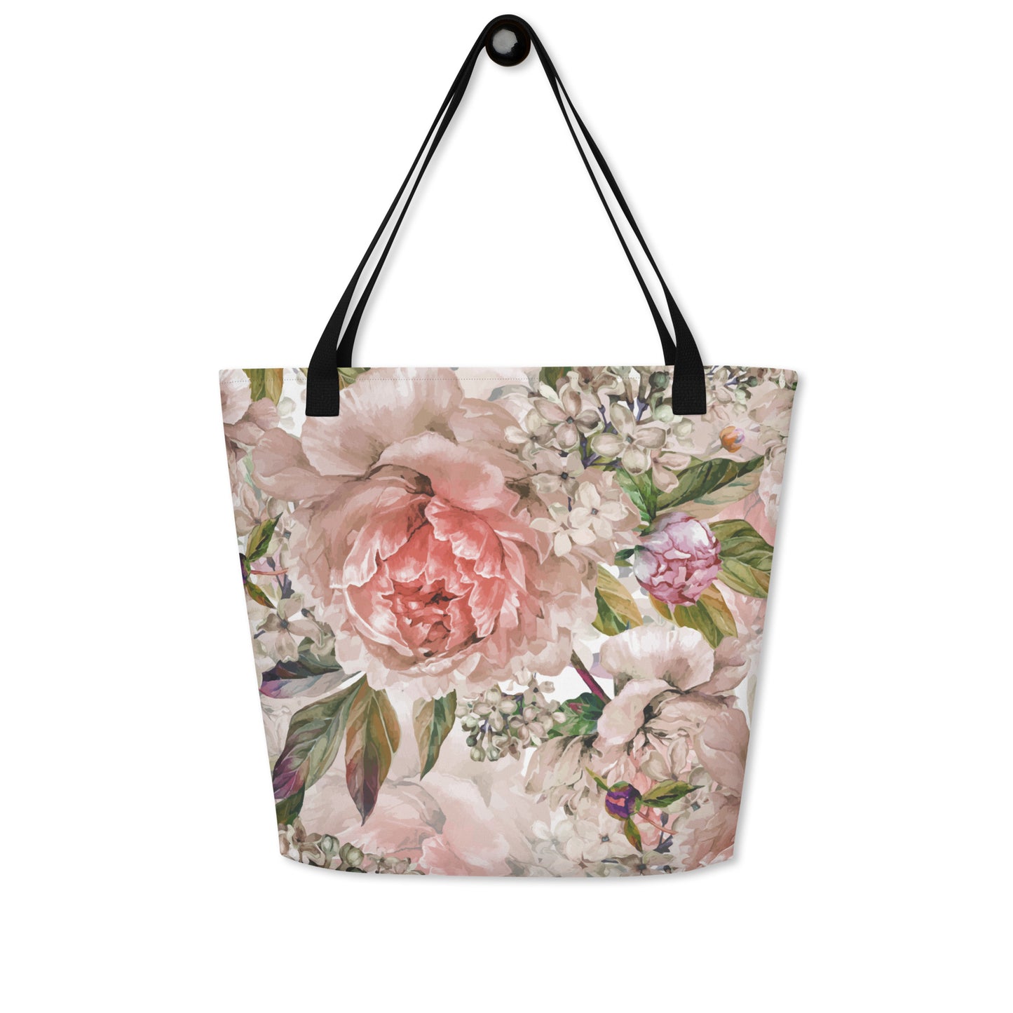 Floral All-Over Print Large Tote Bag