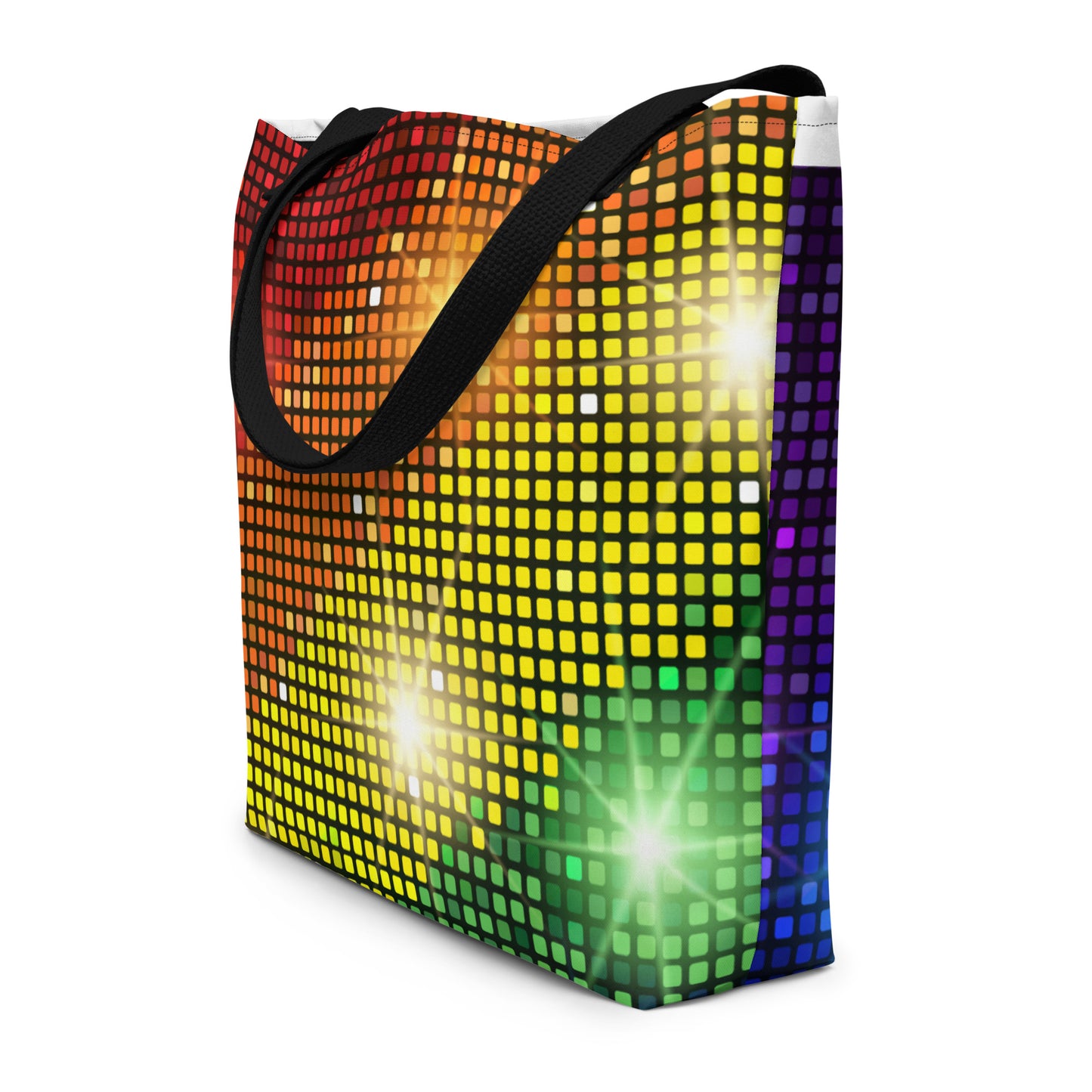 Gay Pride Rainbow Tote Bag Multicoloured Shopper Bag All-Over Print Sparkling Tote Bag