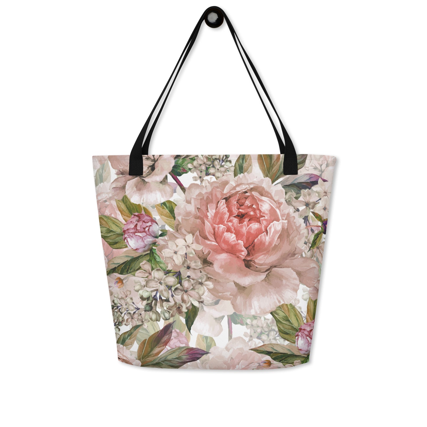 Floral All-Over Print Large Tote Bag