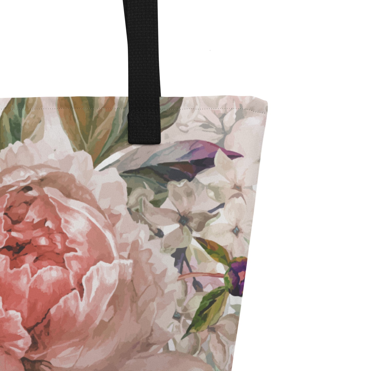 Floral All-Over Print Large Tote Bag