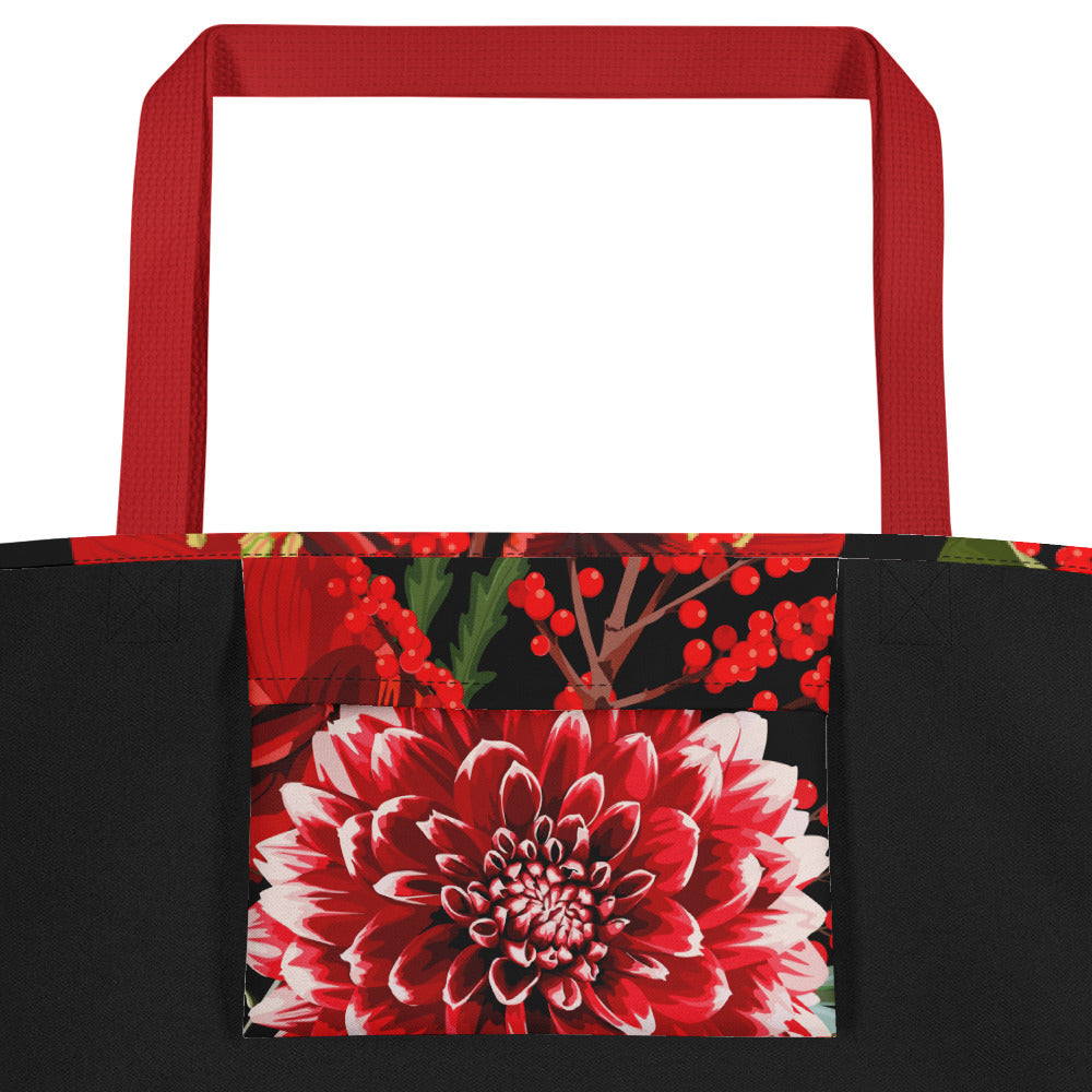 Floral Tote Bag Oversized Floral All-Over Print Large Shopper Bag