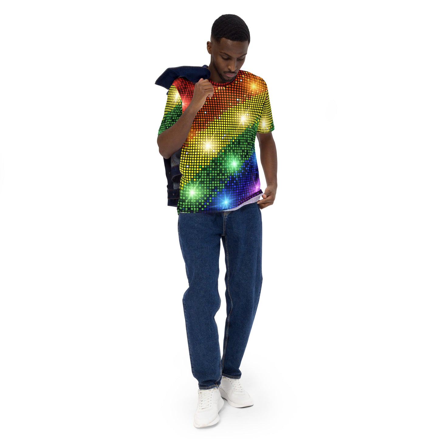 Gay Pride Rainbow TShirt Multicoloured Shirt All-Over Print Sparkling Mens T-Shirt