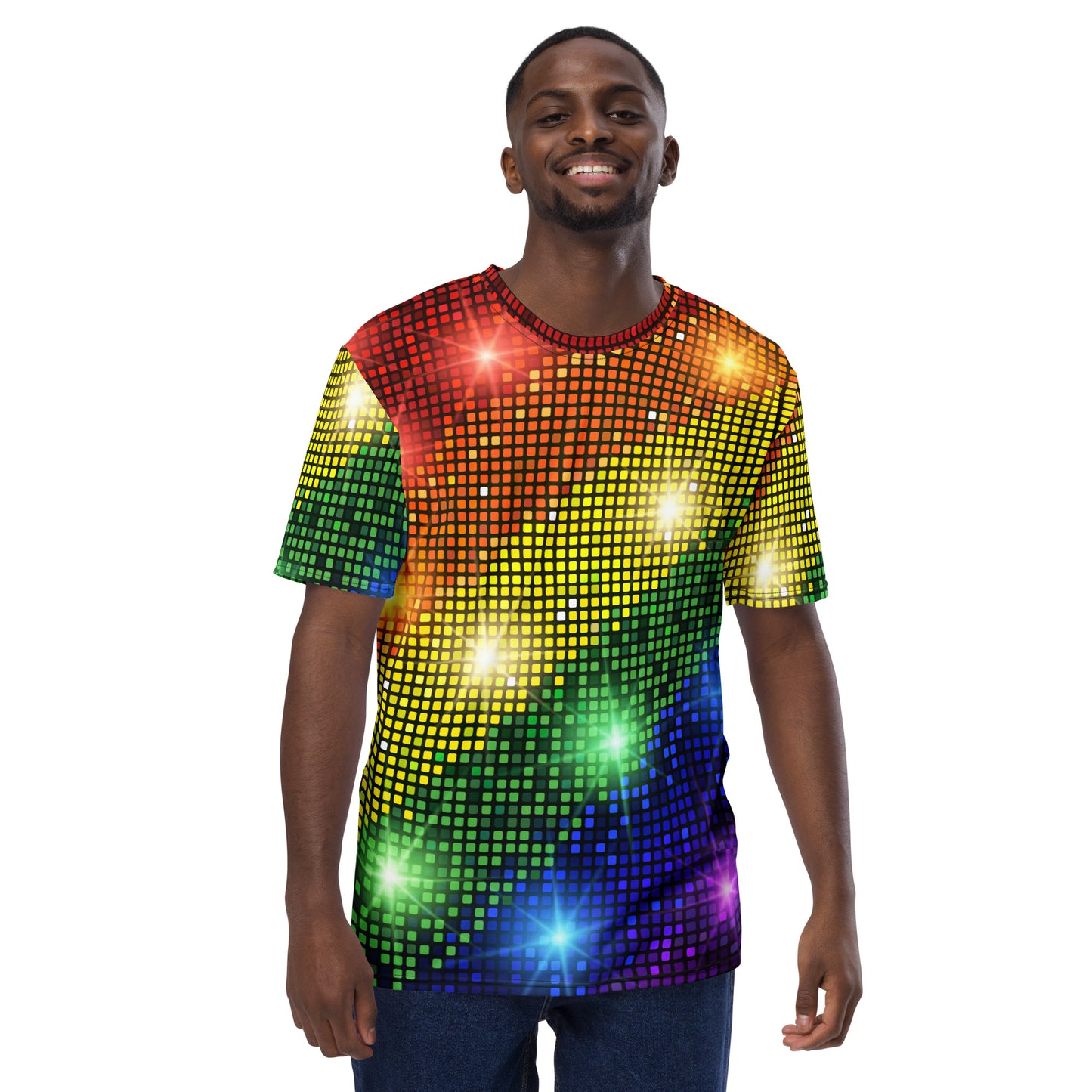 Gay Pride Rainbow TShirt Multicoloured Shirt All-Over Print Sparkling Mens T-Shirt