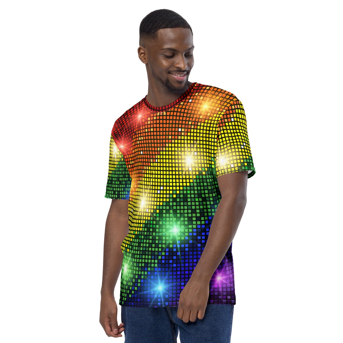 Gay Pride Rainbow TShirt Multicoloured Shirt All-Over Print Sparkling Mens T-Shirt