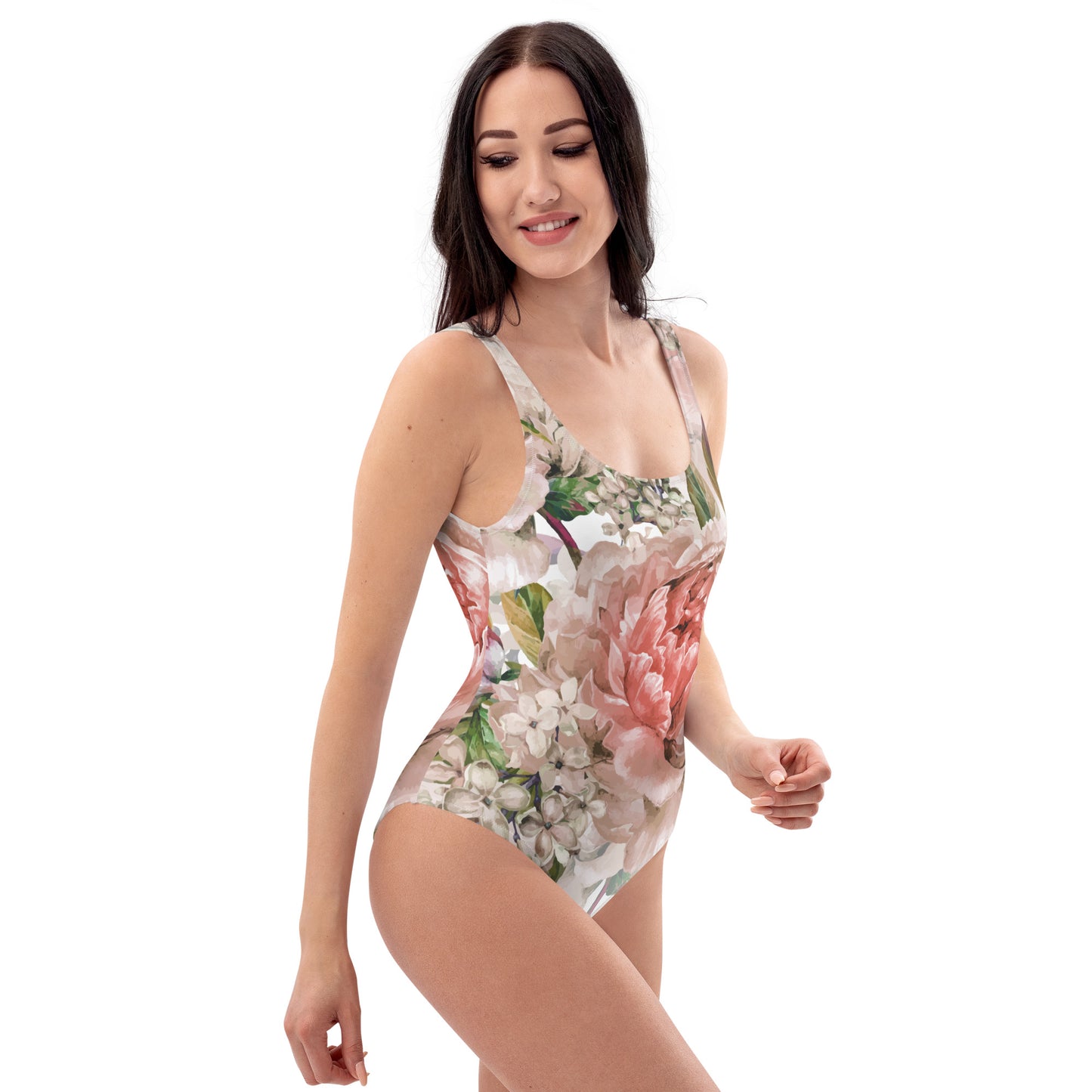 Floral Swimsuit Oversized Floral All-Over Print One-Piece Swimsuit