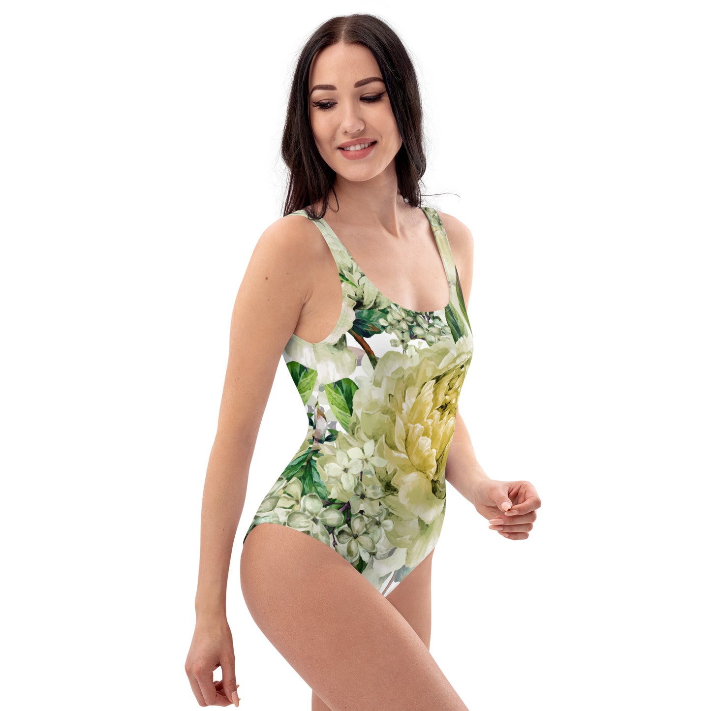 Floral Swimsuit Oversized Floral All-Over Print One-Piece Swimsuit