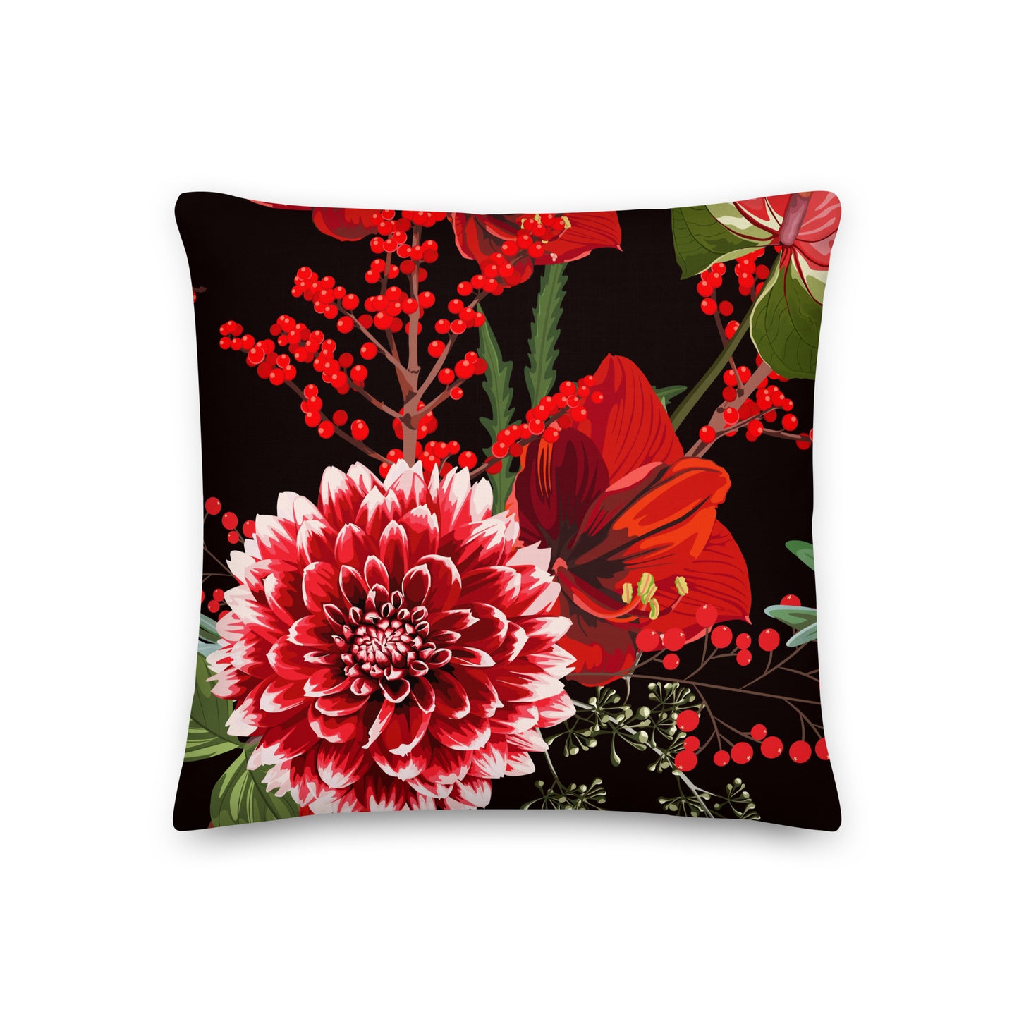 Floral Cushion Floral All-Over Print Premium Pillow Throw Cushion