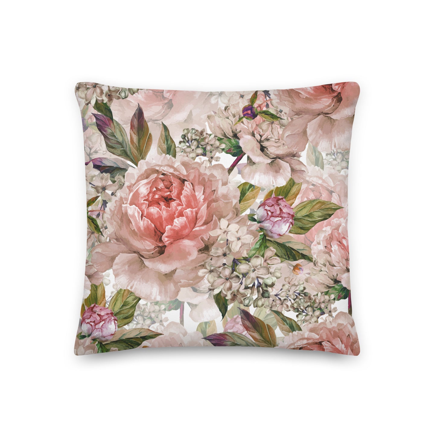 Floral Cushion Floral All-Over Print Premium Pillow Throw Cushion