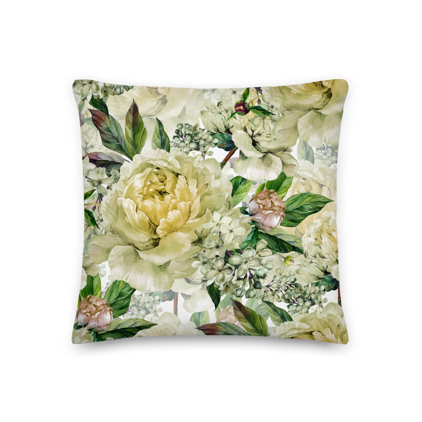 Floral Cushion Floral All-Over Print Premium Pillow Throw Cushion