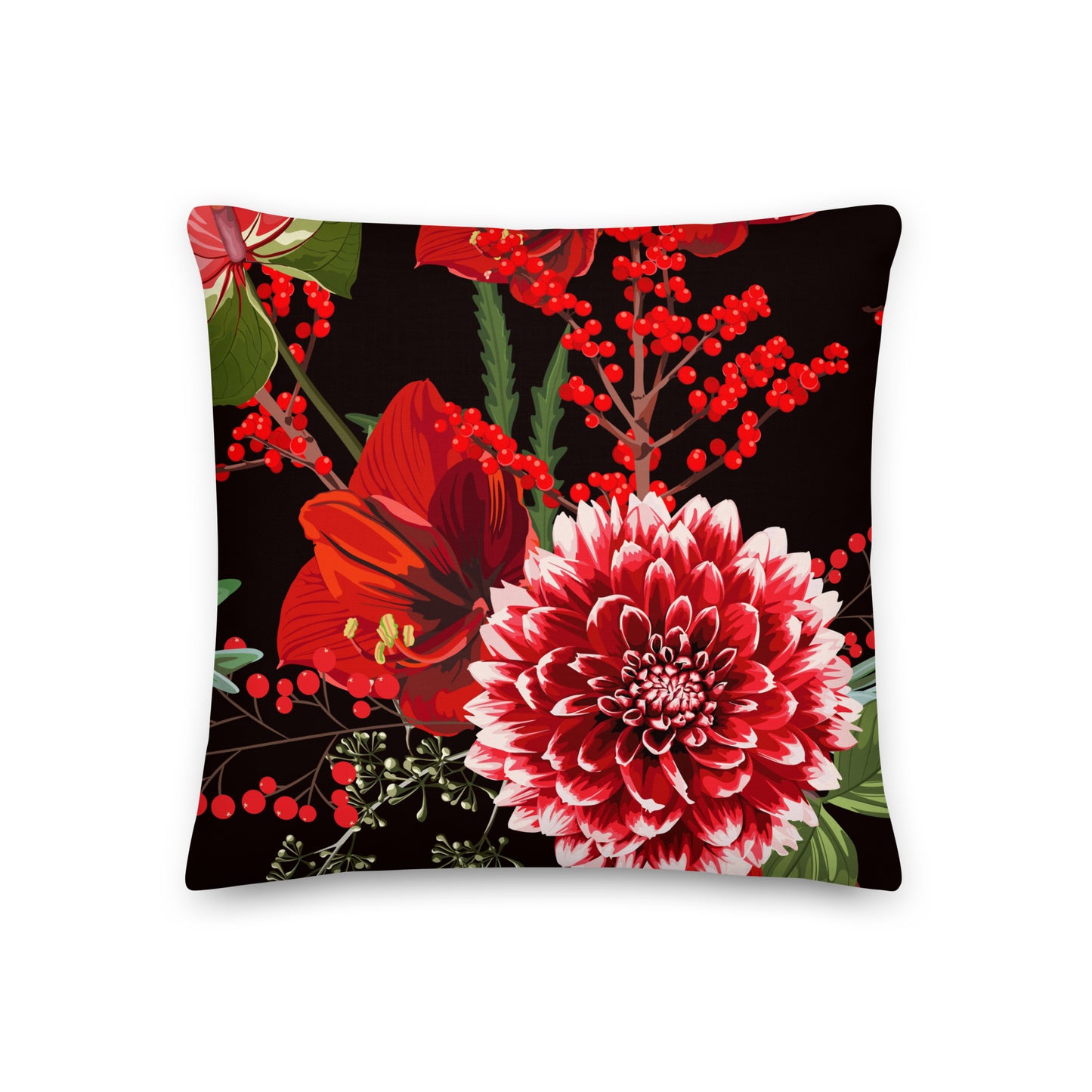 Floral Cushion Floral All-Over Print Premium Pillow Throw Cushion