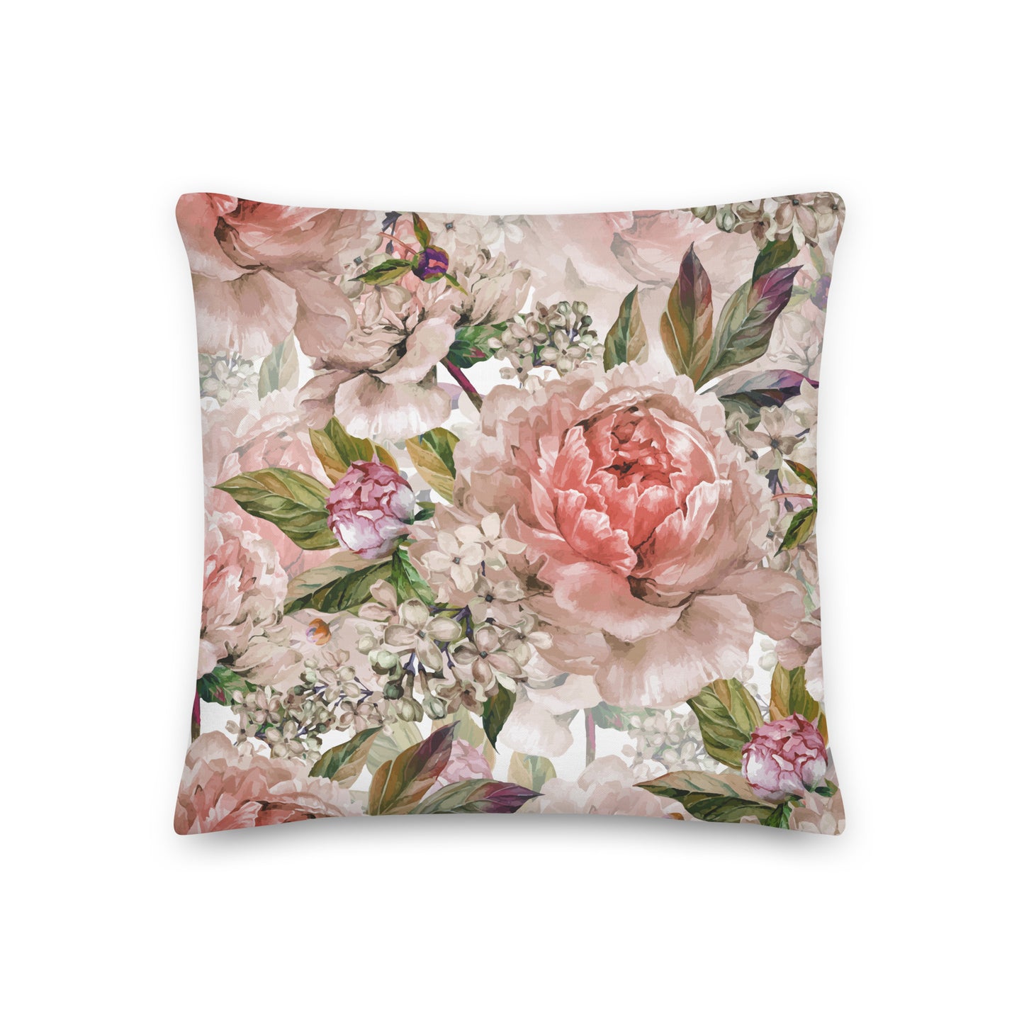 Floral Cushion Floral All-Over Print Premium Pillow Throw Cushion