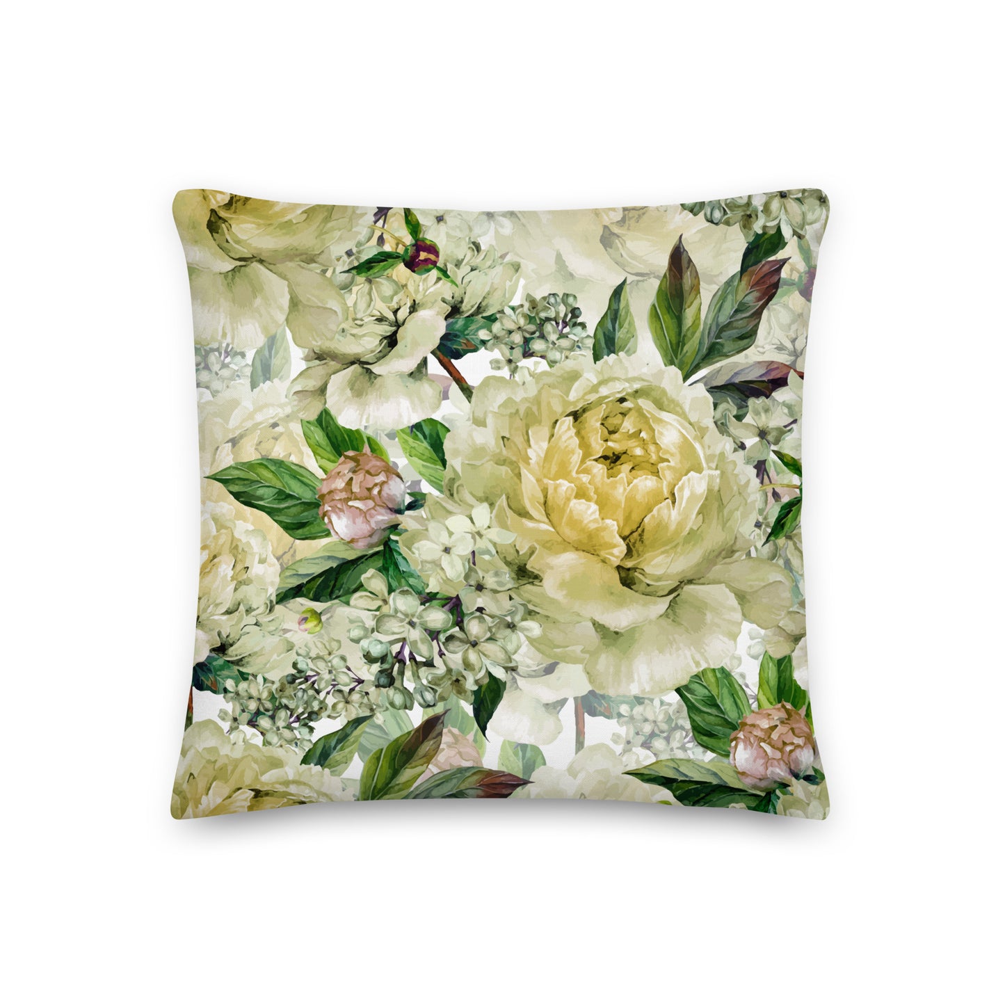 Floral Cushion Floral All-Over Print Premium Pillow Throw Cushion