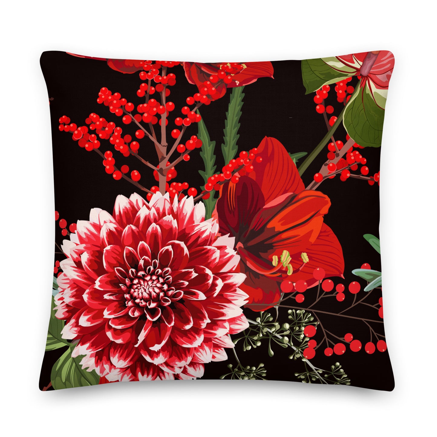 Floral Cushion Floral All-Over Print Premium Pillow Throw Cushion