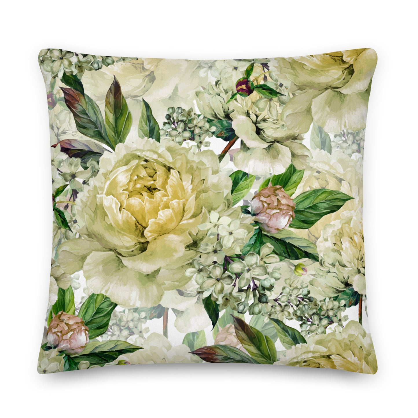 Floral Cushion Floral All-Over Print Premium Pillow Throw Cushion