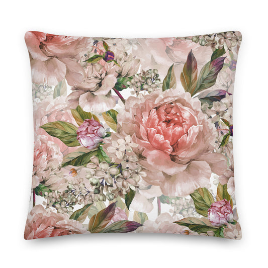 Floral Cushion Floral All-Over Print Premium Pillow Throw Cushion