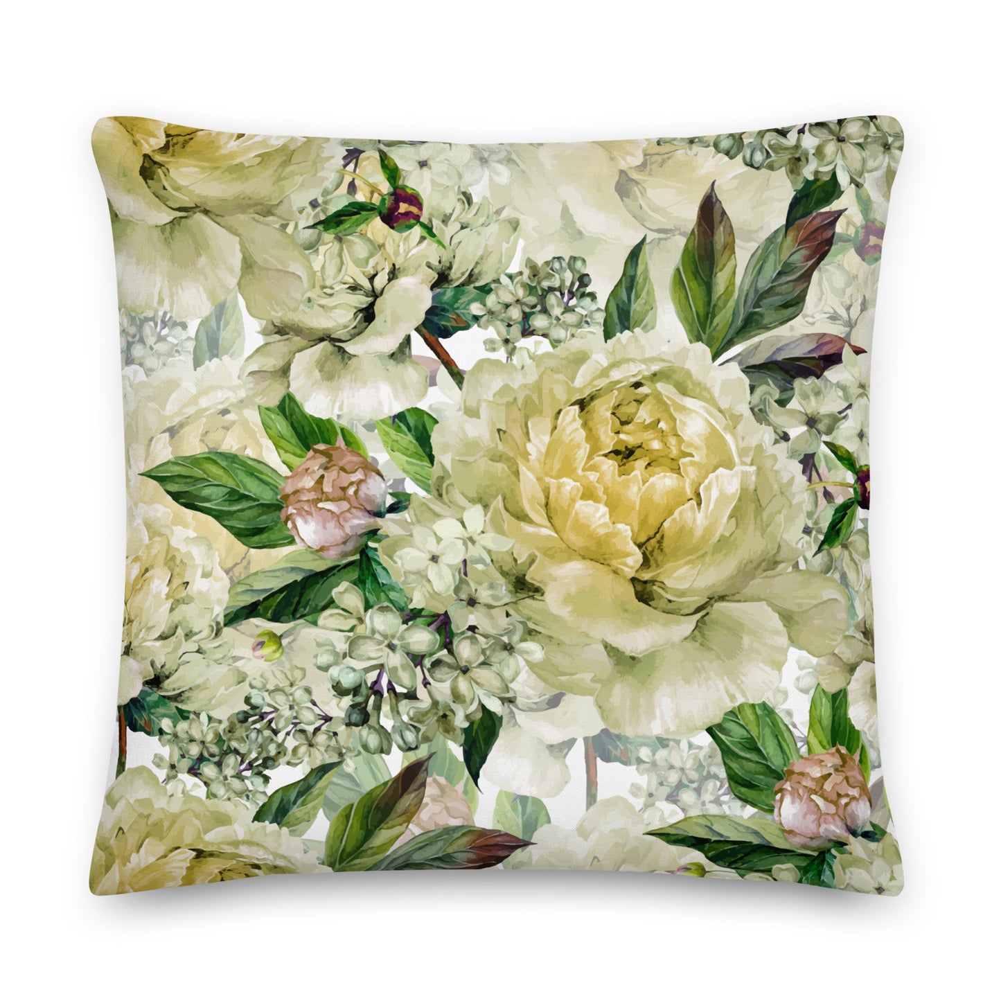 Floral Cushion Floral All-Over Print Premium Pillow Throw Cushion