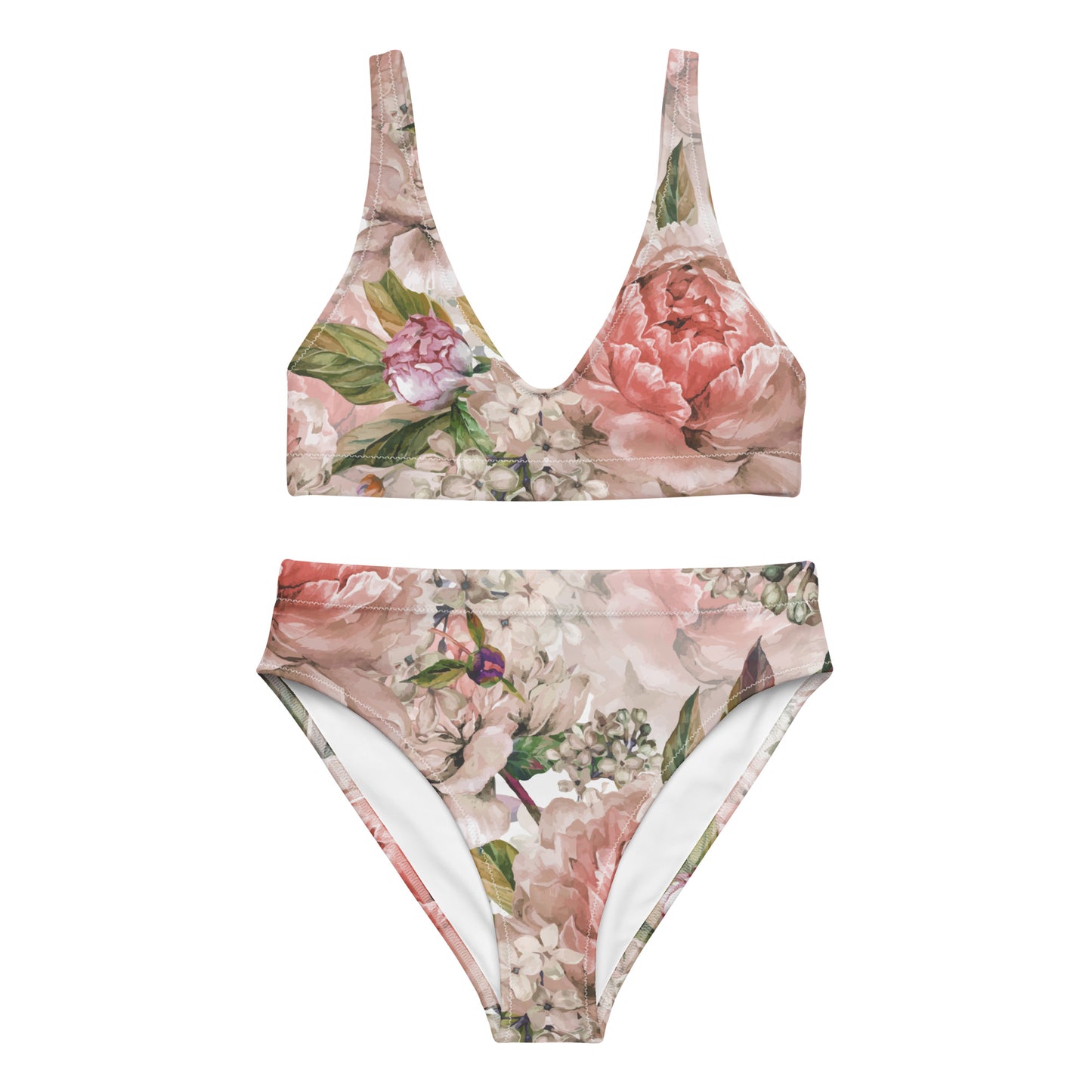 Floral Bikini Oversized Floral All-Over Print Recycled High-Waisted Bikini Set