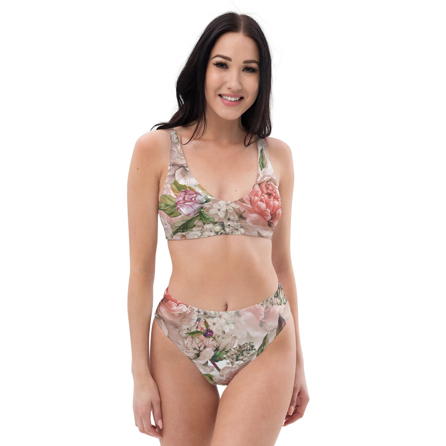 Floral Bikini Oversized Floral All-Over Print Recycled High-Waisted Bikini Set