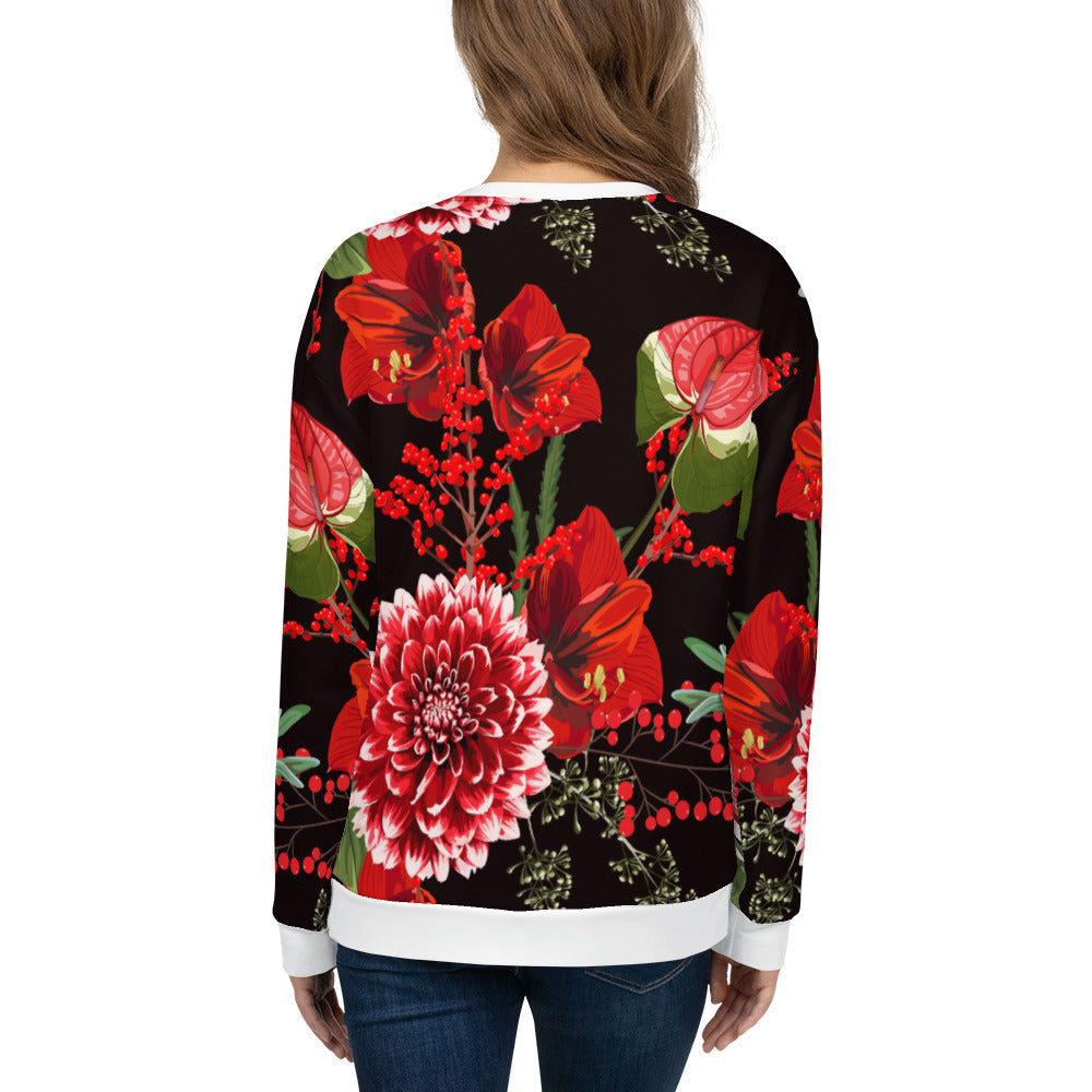 Floral Sweatshirt Oversized Floral All-Over Print Unisex Sweatshirt