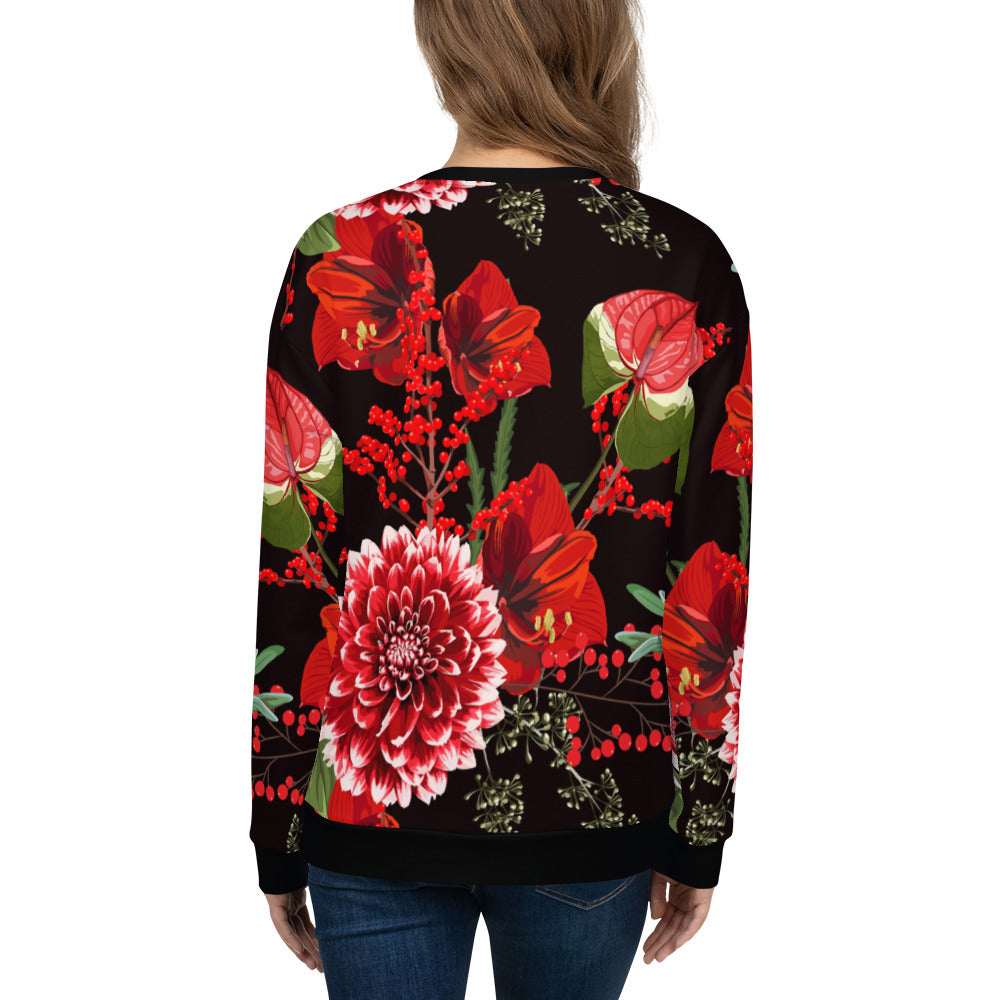 Floral Sweatshirt Oversized Floral All-Over Print Unisex Sweatshirt