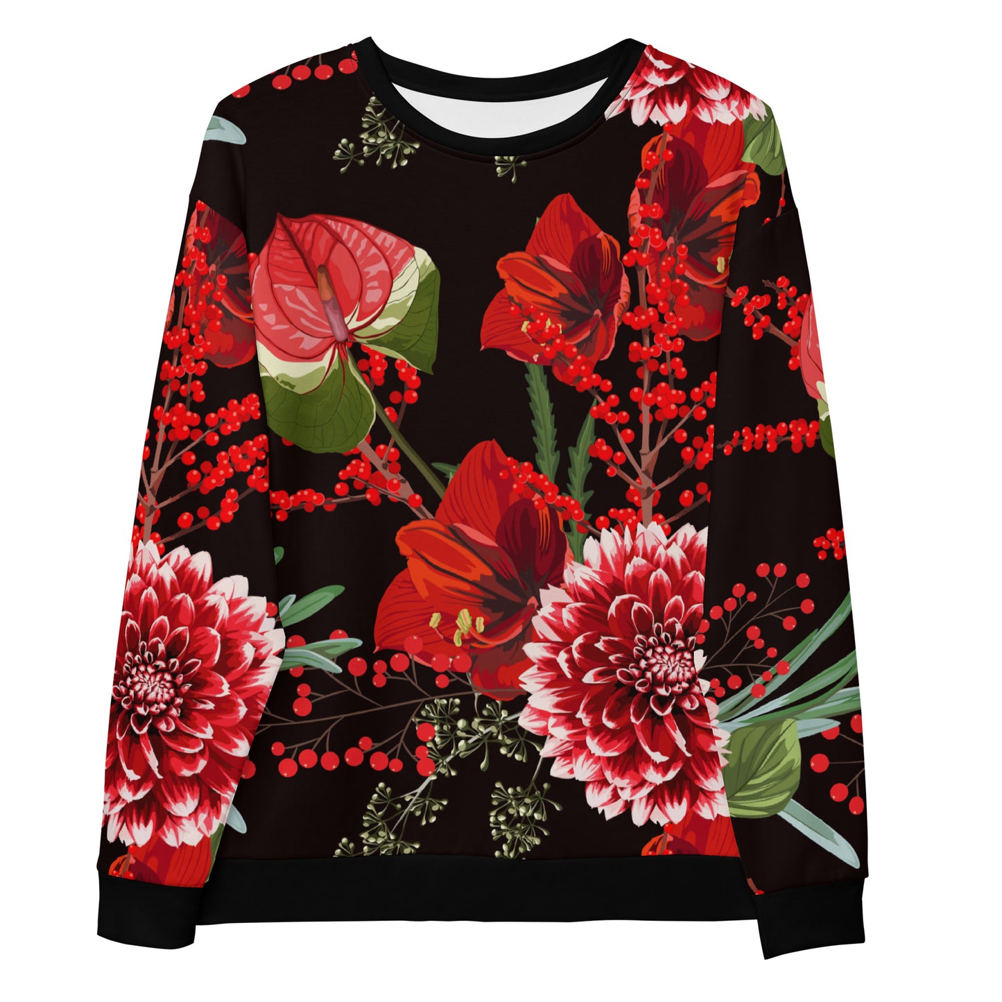 Floral Sweatshirt Oversized Floral All-Over Print Unisex Sweatshirt