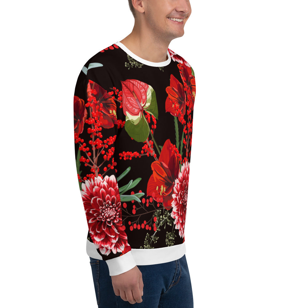 Floral Sweatshirt Oversized Floral All-Over Print Unisex Sweatshirt