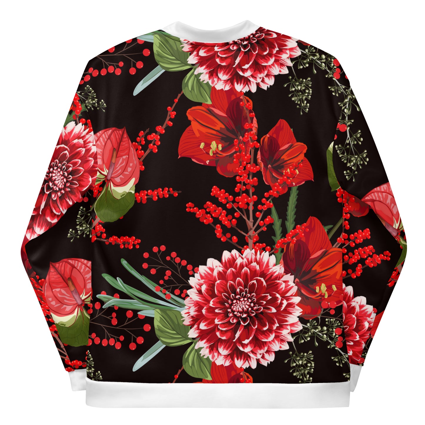 Floral Jacket Oversized Floral All-Over Print Unisex Bomber Jacket