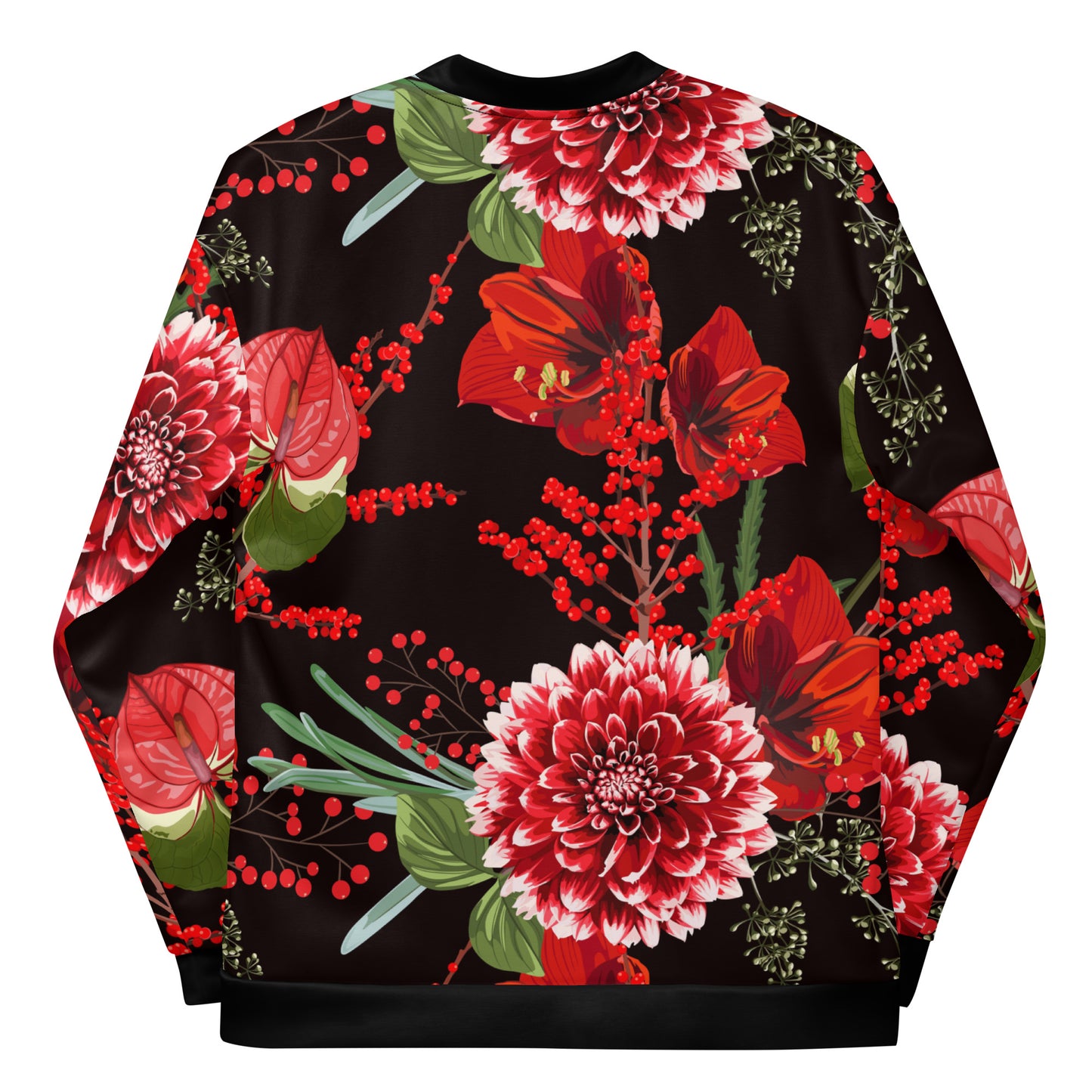 Floral Jacket Oversized Floral All-Over Print Unisex Bomber Jacket