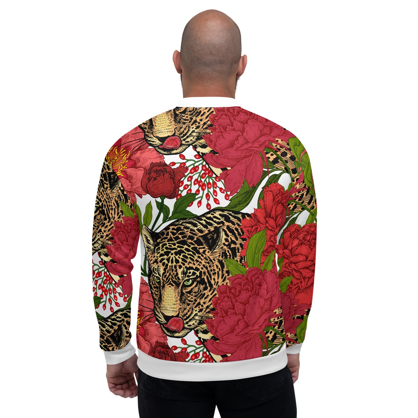 Leopard & Oversized Floral All-Over Print Unisex Bomber Jacket