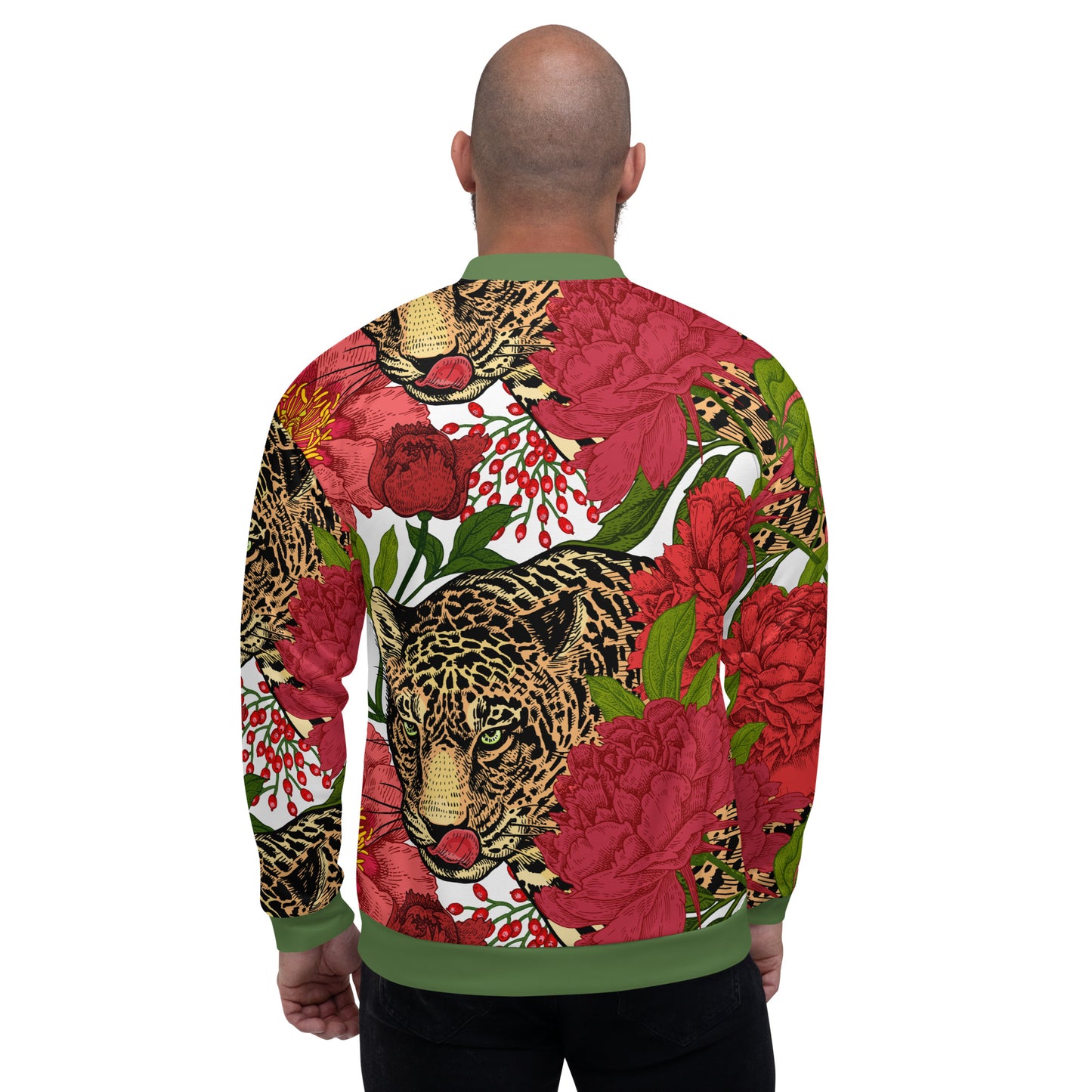 Leopard & Oversized Floral All-Over Print Unisex Bomber Jacket