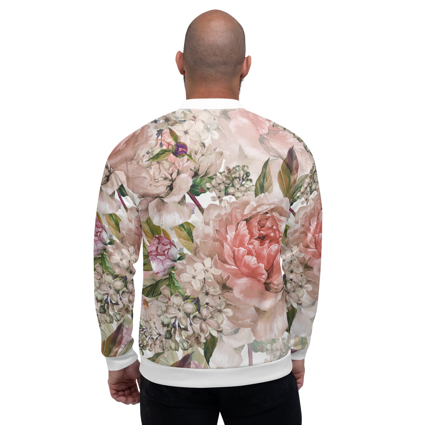 Floral Jacket Oversized Floral All-Over Print Unisex Bomber Jacket