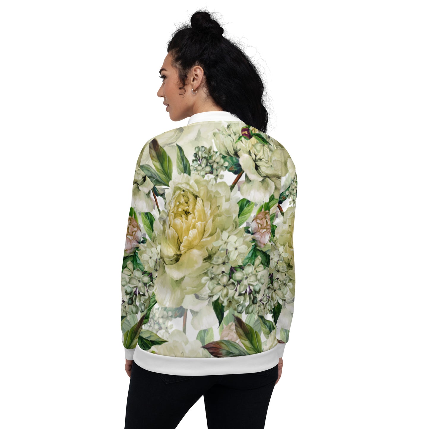 Floral Jacket Oversized Floral All-Over Print Unisex Bomber Jacket