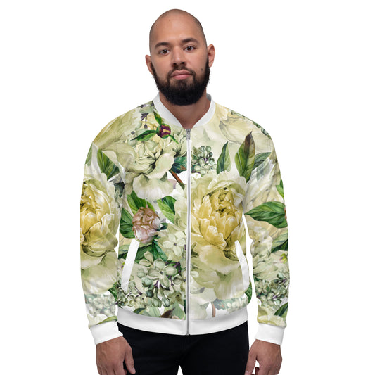 Floral Jacket Oversized Floral All-Over Print Unisex Bomber Jacket