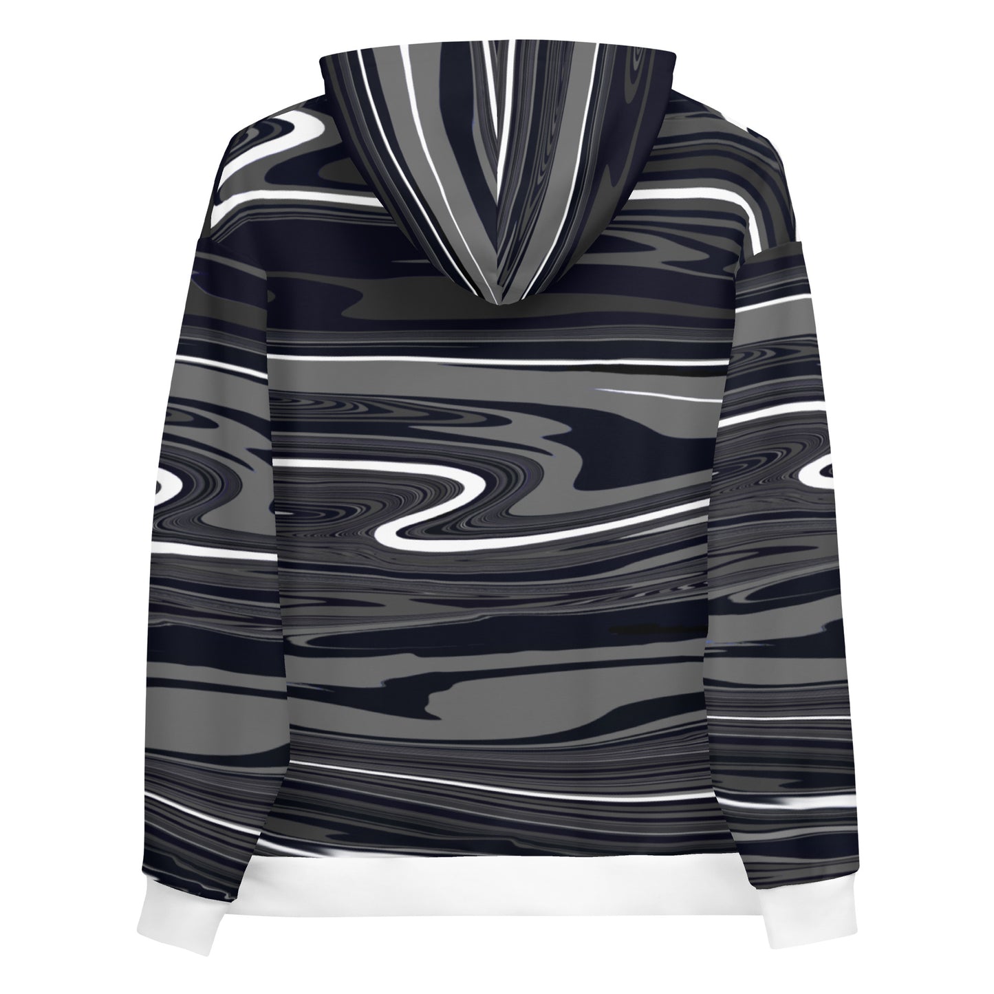 Grey Black Hoodie Monochromatic Abstract Striped All-Over Print Unisex Hoodie