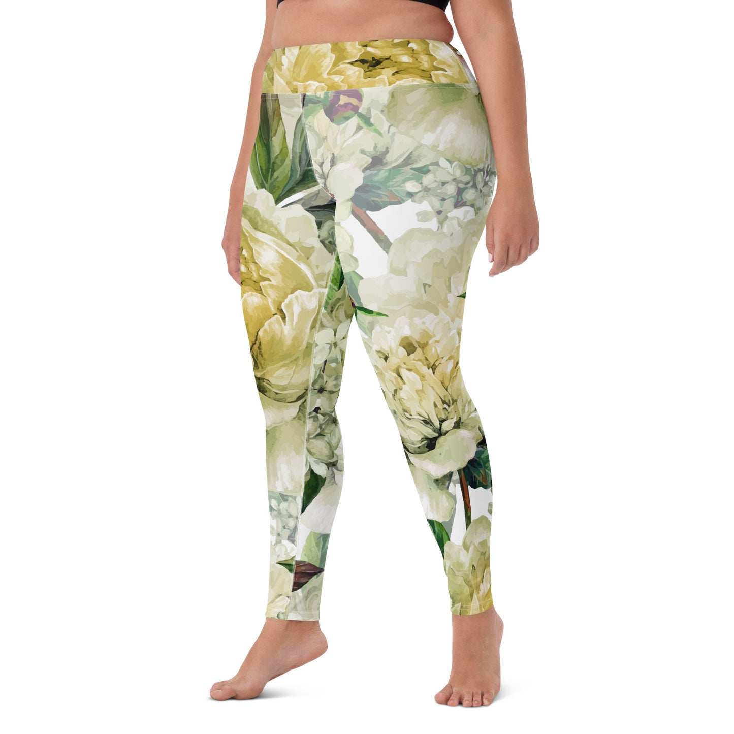 Oversized Floral All-Over Print Yoga Leggings