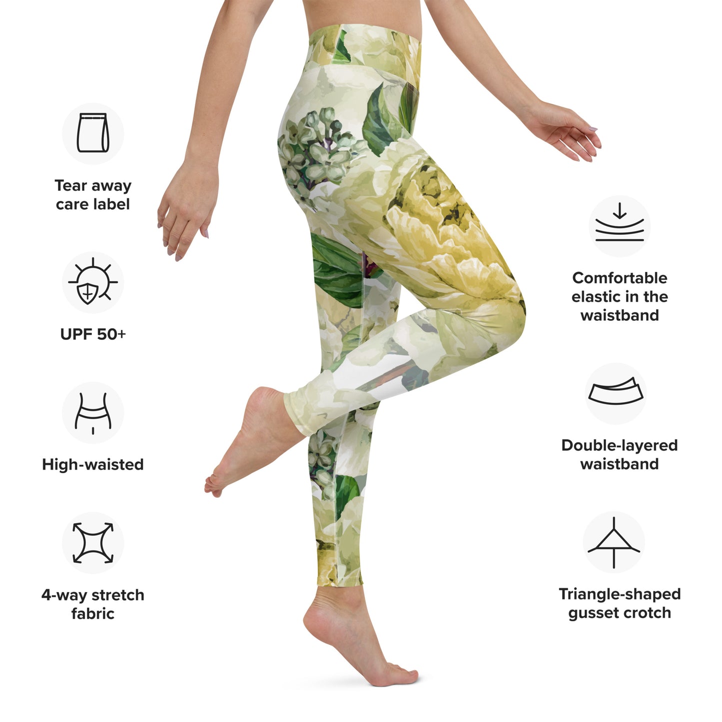 Oversized Floral All-Over Print Yoga Leggings