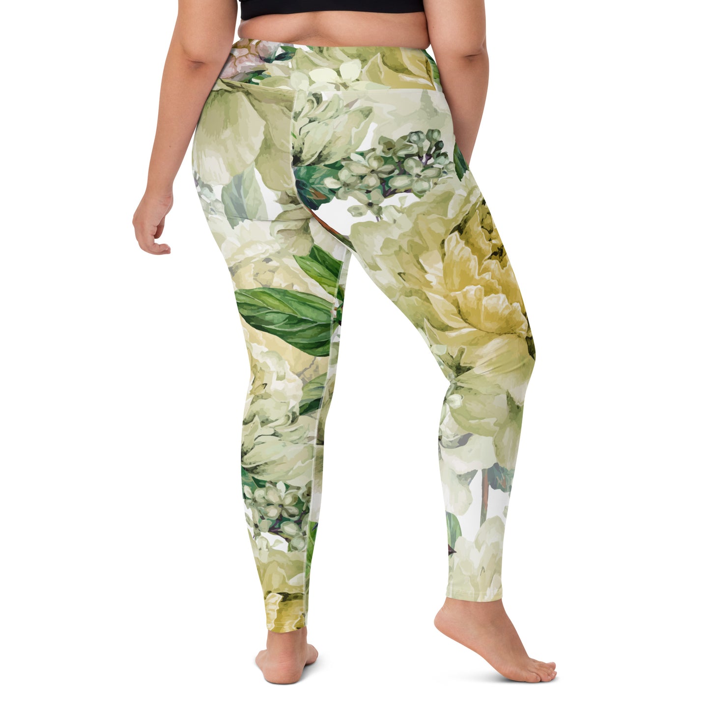 Oversized Floral All-Over Print Yoga Leggings