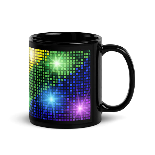 Gay Pride Rainbow Mug Sparkling Mosaic Pattern All-Over Print Glossy Ceramic Mug