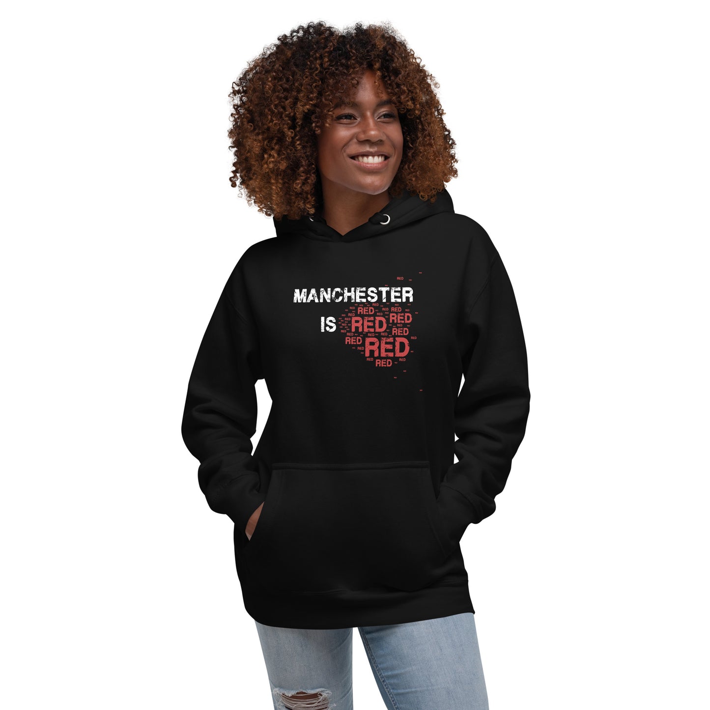 Manchester Is Red Hoodie Manchester United Premium Unisex Hoodie Funny Utd Slogan Hoodie