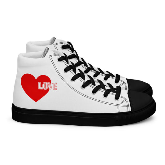 Love Is The Message High Top Trainers Just Love Men’s Hi Top Canvas Shoes