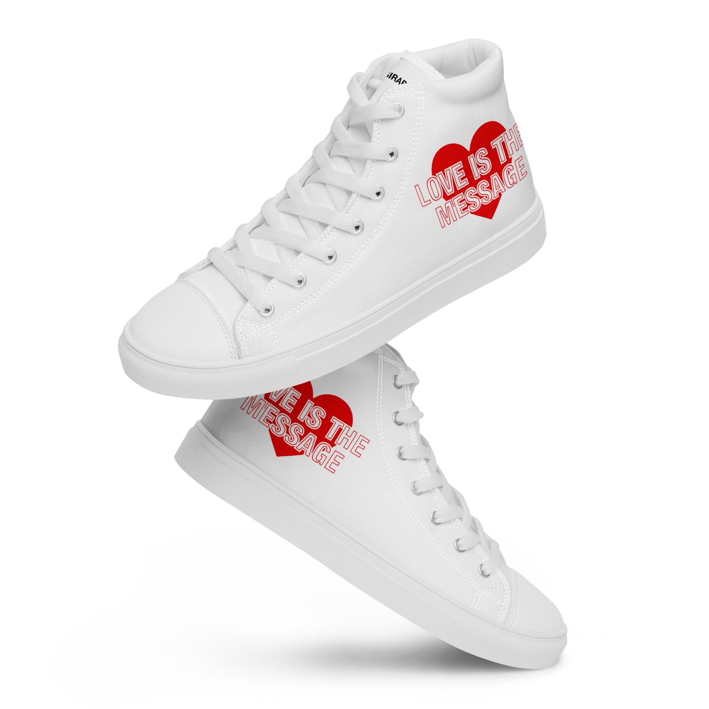 Love Is The Message High Top Trainers Just Love Men’s Hi Top Canvas Shoes