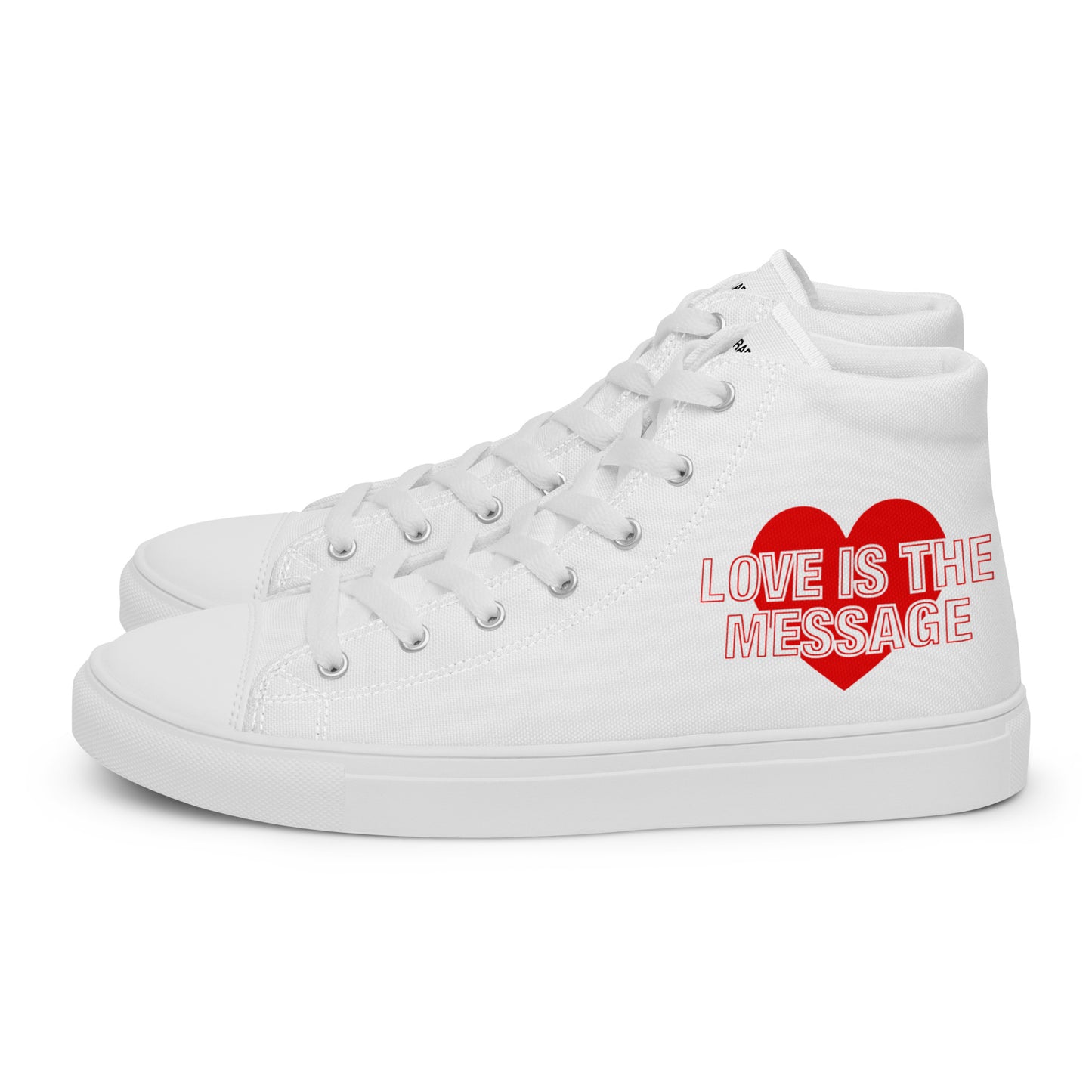 Love Is The Message High Top Trainers Just Love Men’s Hi Top Canvas Shoes