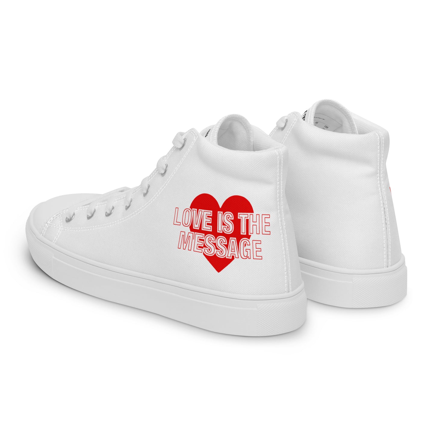 Love Is The Message High Top Trainers Just Love Men’s Hi Top Canvas Shoes