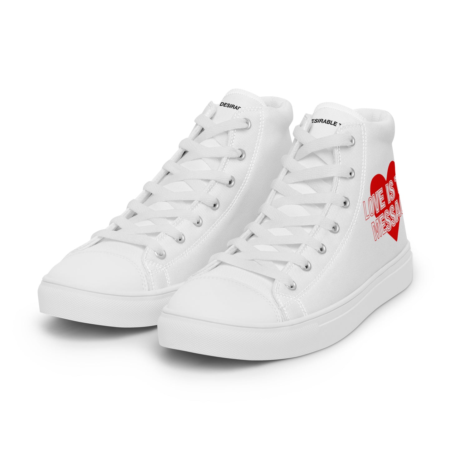 Love Is The Message High Top Trainers Just Love Men’s Hi Top Canvas Shoes