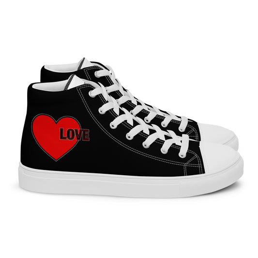 Love Is The Message High Top Trainers Just Love Men’s Hi Top Canvas Shoes