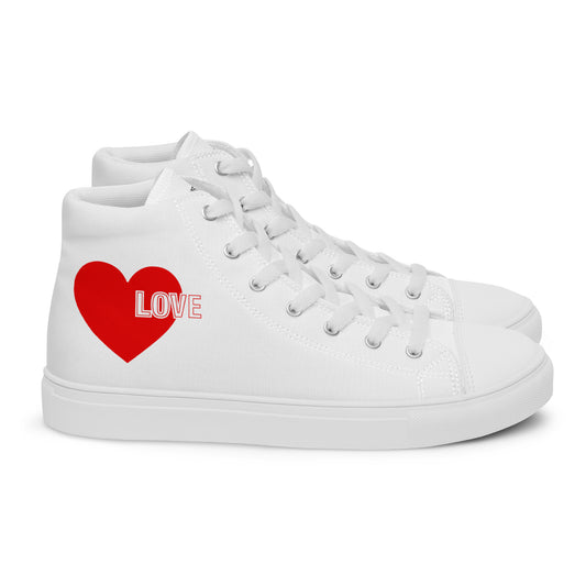 Love Is The Message High Top Trainers Just Love Men’s Hi Top Canvas Shoes