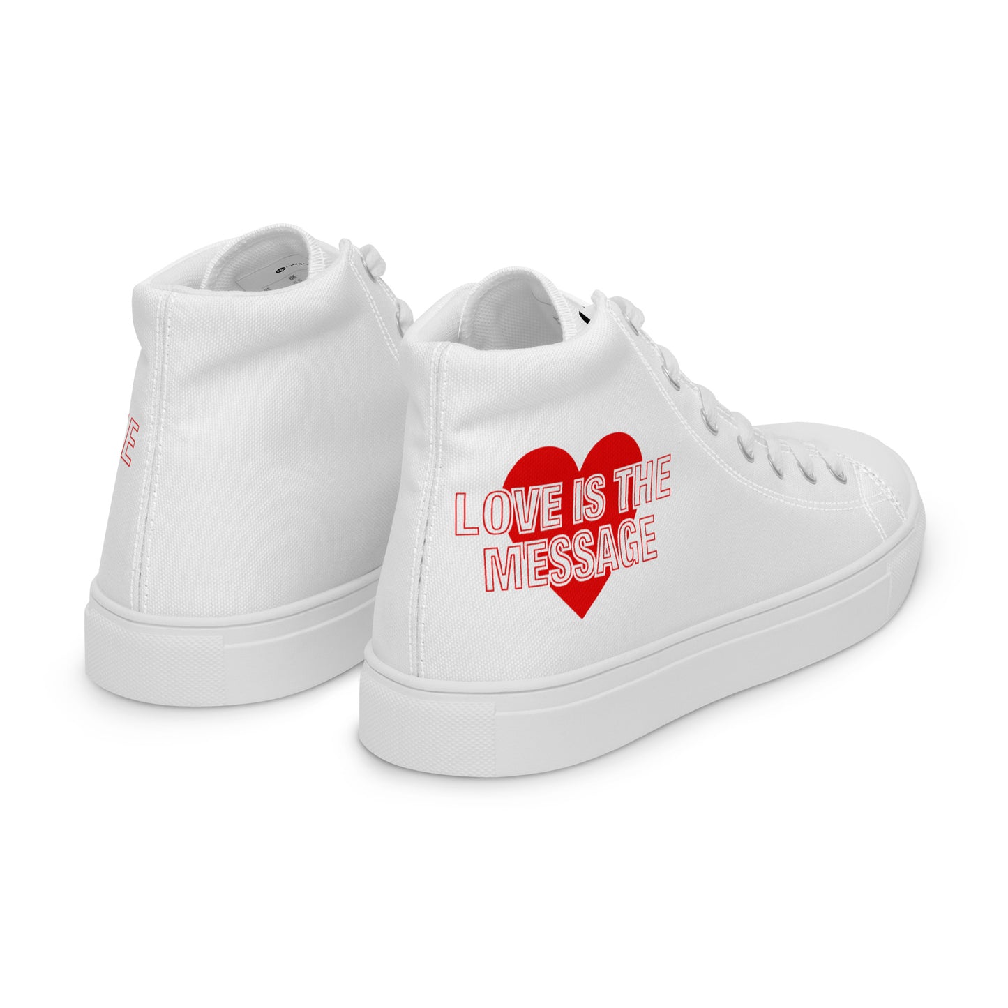 Love Is The Message High Top Trainers Just Love Men’s Hi Top Canvas Shoes